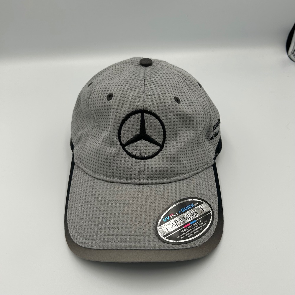 Cap America Mercedes-Benz Golf Hat Mens OSFA Grey Performance Mesh UV Cap